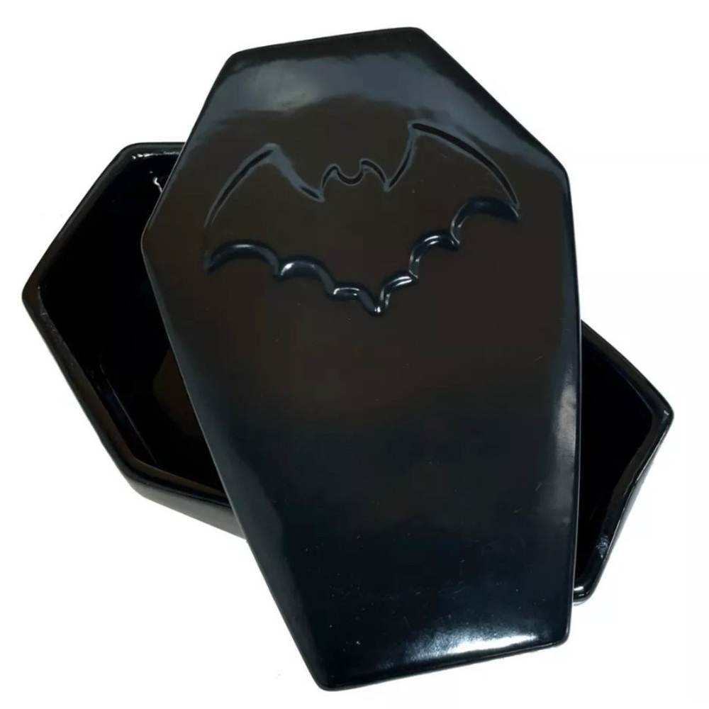 Coffin Stash Box Bat Home Decor Jewelry Trinket Keepsake Container by Sourpuss